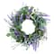 24" Purple & White Spring Lavender & Eucalyptus Floral Wreath